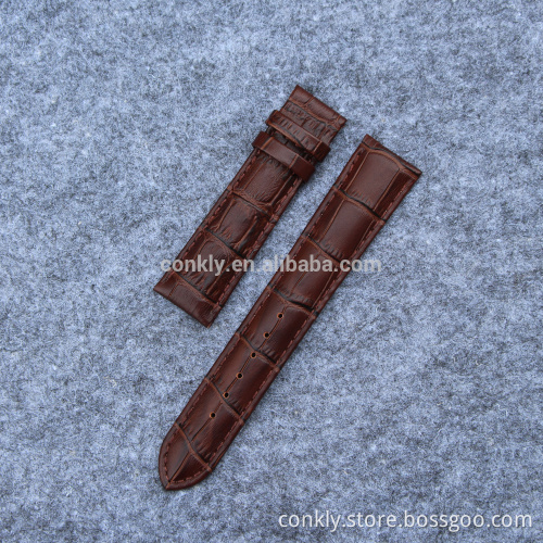 Brown 2 piece of genuine leather watch straps manufacturer from CONKLY